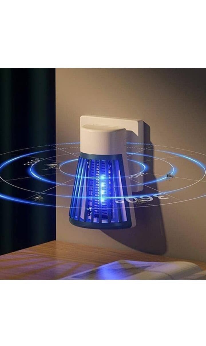 Mosquito Lamp Eco-Friendly LED Plug Mosquito Killer Machine –USB-Powered Indoor Bug Zapper for Home – Chemical-Free Insect Trap Safe for Kids & Pets – Easy to Clean PlugIn Mosquito Killer (Half-Round)