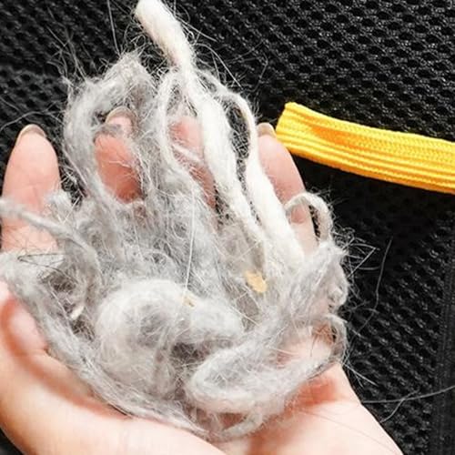 Generisch Fellmagnet, Pfotenmond Fellmagnet, Double-Sided-Pet-Grooming-Gloves, Fellhandschuhe Fingerlos Katze, Pet Hair Remover Glove, Hund Handschuhe Fellpflege Für Glattes und Gesundes Fell