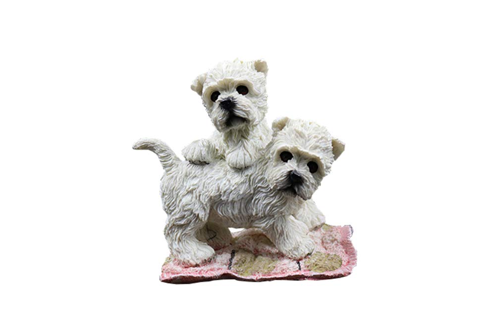 YNIYUJKL Statue Stunning Home Garden Ornament Sculpture Decoration Lovers Dog Statue, Garden Decoration Animal West Highland White Terrier Sculpture Model Home Decoration Handicraft De