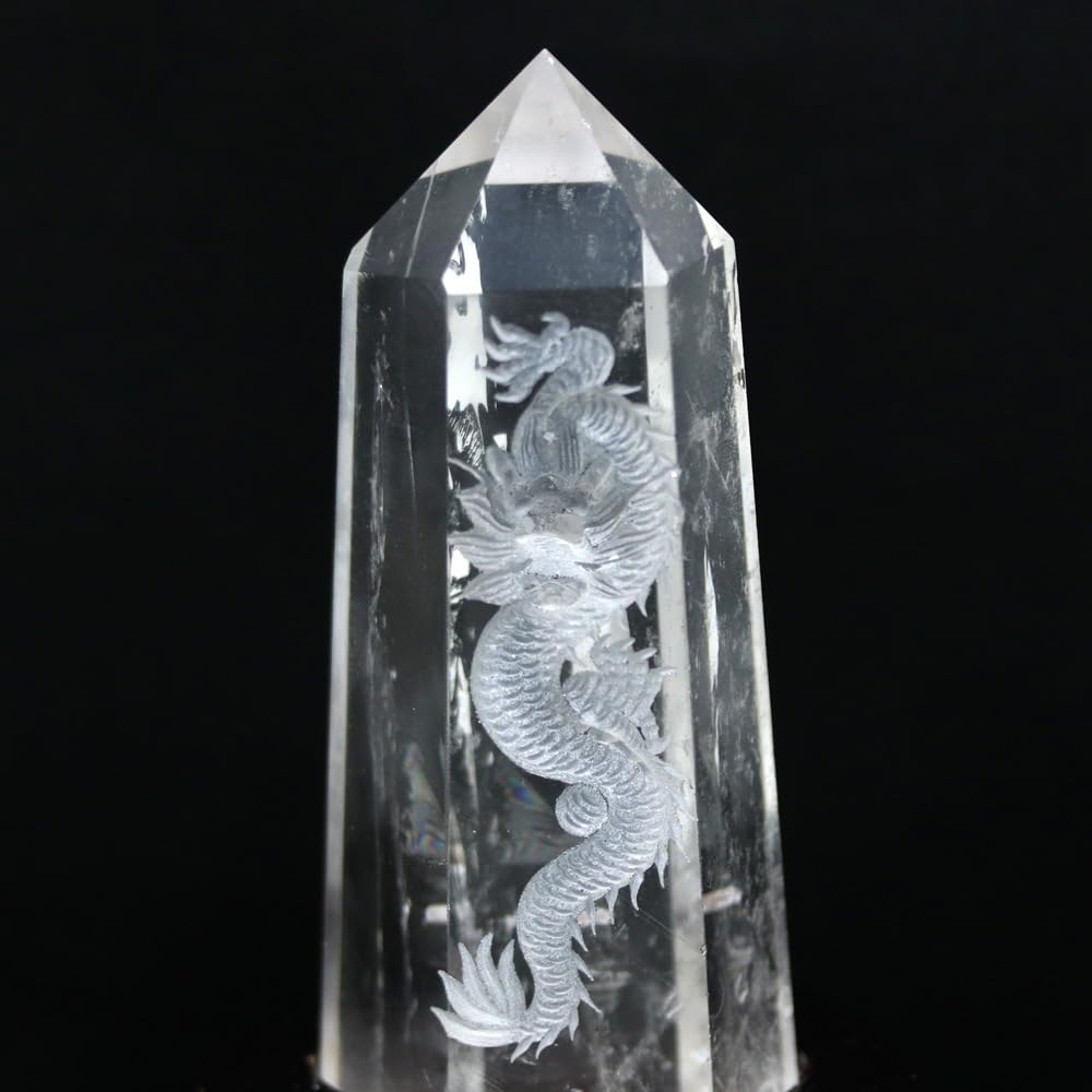 水晶　龍　縁起物　石　石製　石彫　石彫り　置物 縁起のよい水晶彫刻 龍の置物 ｜ 幸せを呼ぶ石PAX
