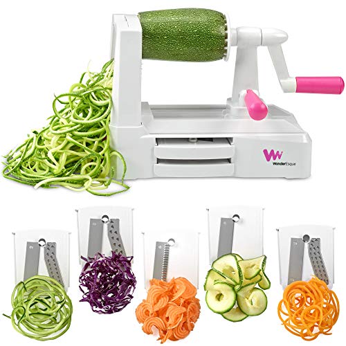 WonderEsque Zoodle Maker Vegetable Spiralizer - Veggie Spiral Slicer - Zucchini Spaghetti Noodle