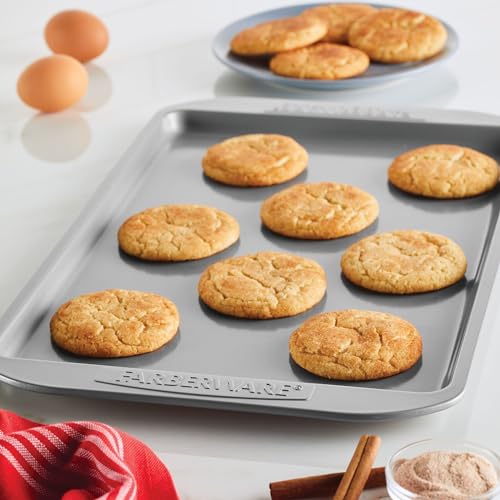 Farberware Nonstick Bakeware 3-Piece Cookie Pan Set for Baking, Gray - image 6