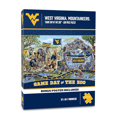 Image of YouTheFan NCAA West Virginia Mountaineers inchGame Day At The Zoo inch 500 Puzzle