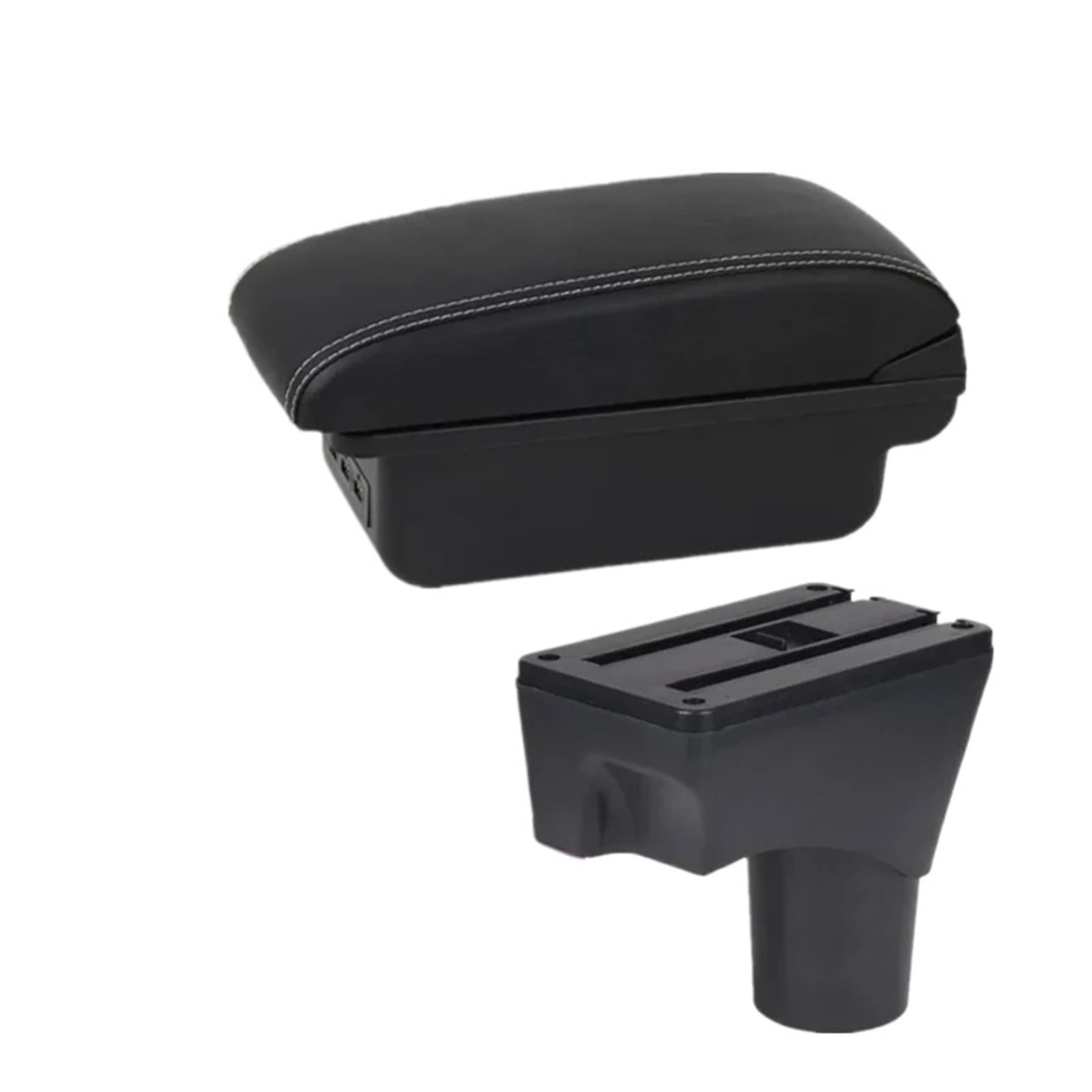 UMDJJU For Nissan For March For Micra K13 For Sunny 2010-2023 Car Armrest Arm Storage Box Retrofit Parts Accessories Car Centre Console Armrest Box(B1 white line 3USB)