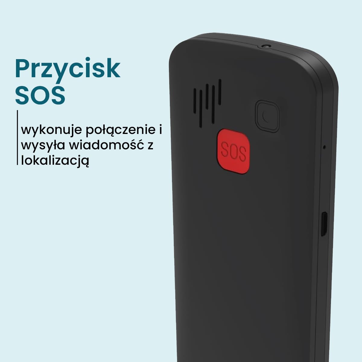 ADOC Telefon komórkowy przeznaczony dla osób starszych, duże klawisze, SP01, Android, 4G, Przycisk SOS, Bluetooth 4.0, Wi-Fi, GPS, Bateria 1.400 mAh, Latarka, Jack 3.5