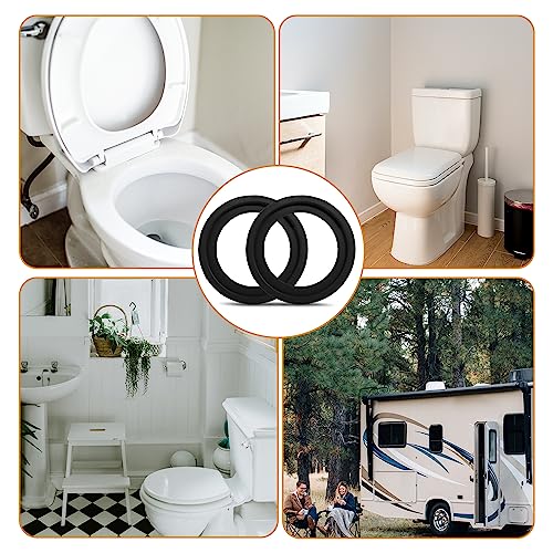 Image of RV Toilet Seal, RV Toilet Seal Kit Perfect Replacing 385311658 Black Toilet Seal Replacement for Dometic 300 /310 /320 RV Toilet Parts Solve The Leakage Problem (2 Pack)