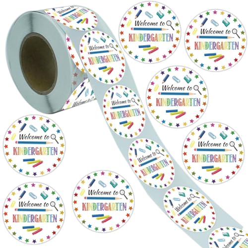 OriniPlay 500 Pieces Welcome to Kindergarten Decorative Stickers, Back to School Labels, Party Favors, DIY Sticker Labels, Decals
