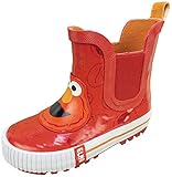 Sesame Street Toddler Rain Boots Elmo,Mid Height Slip On Boots,Red,Toddler size 8