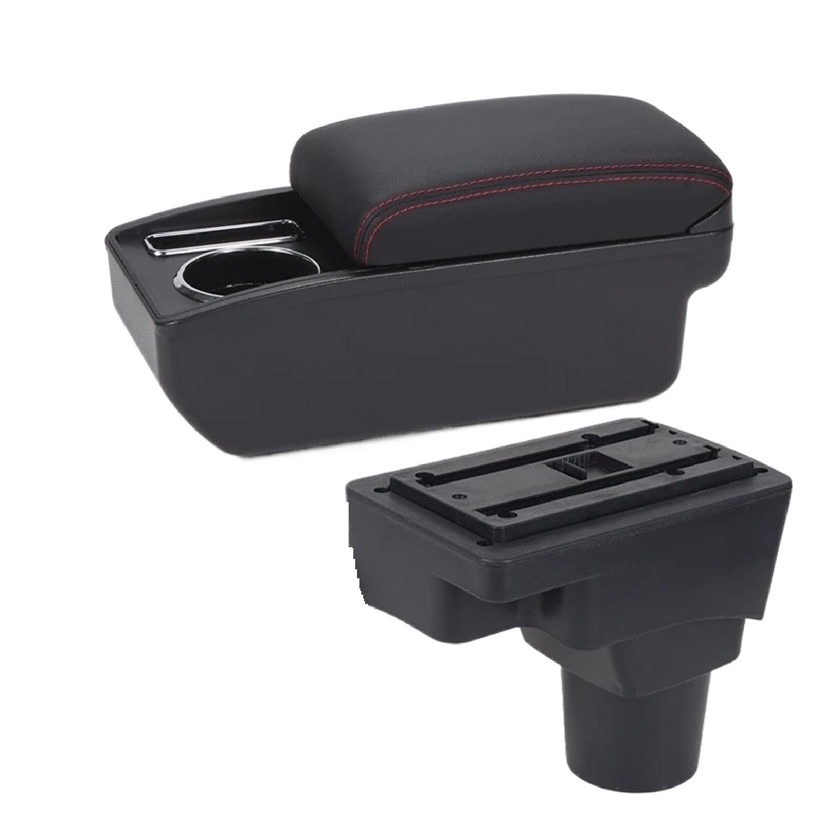Ecbugat C1 Black Red No Usb For Chevrolet For Sonic For Aveo For Lova T250 T300 Car Armrest Dedicated Storage Box Interior Accessories Car Armrest Box(C1 Black Red No Usb)