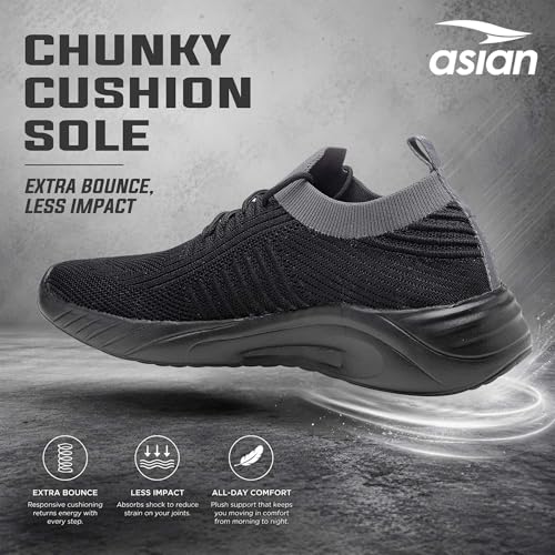 Image of ASIAN Storm-12 Men's Walking Shoes | Breathable Knit Upper, Comfort Midsole & Steady Grip Outsole