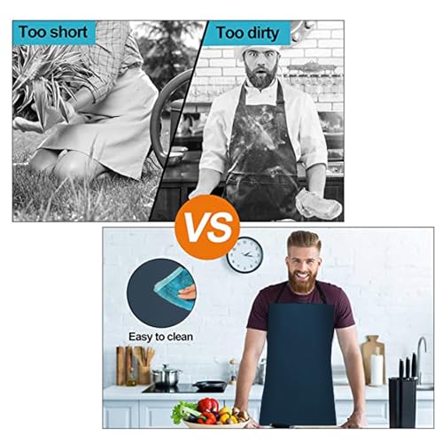 Homsolver strapazierfähige, wasserdichte Schürze aus Vinyl, ultraleichte Industrieschürze – blau