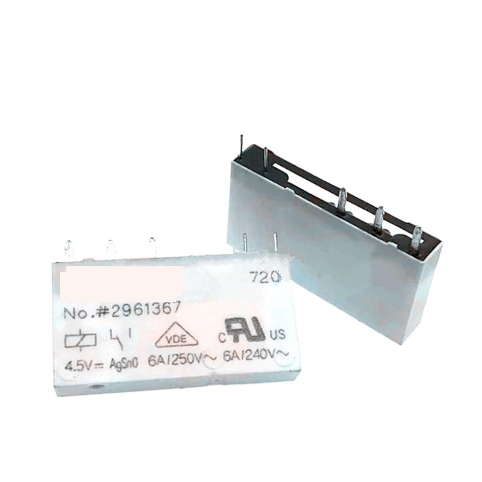 Relais 4,5 V 4,5 V CC n° 2961367 format compact 5 broches 6 A - 2