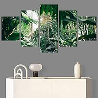 SIGNWIN 5 Panel Canvas Wall Art Palm Tree for Home Decorations Ready to Hang - 60