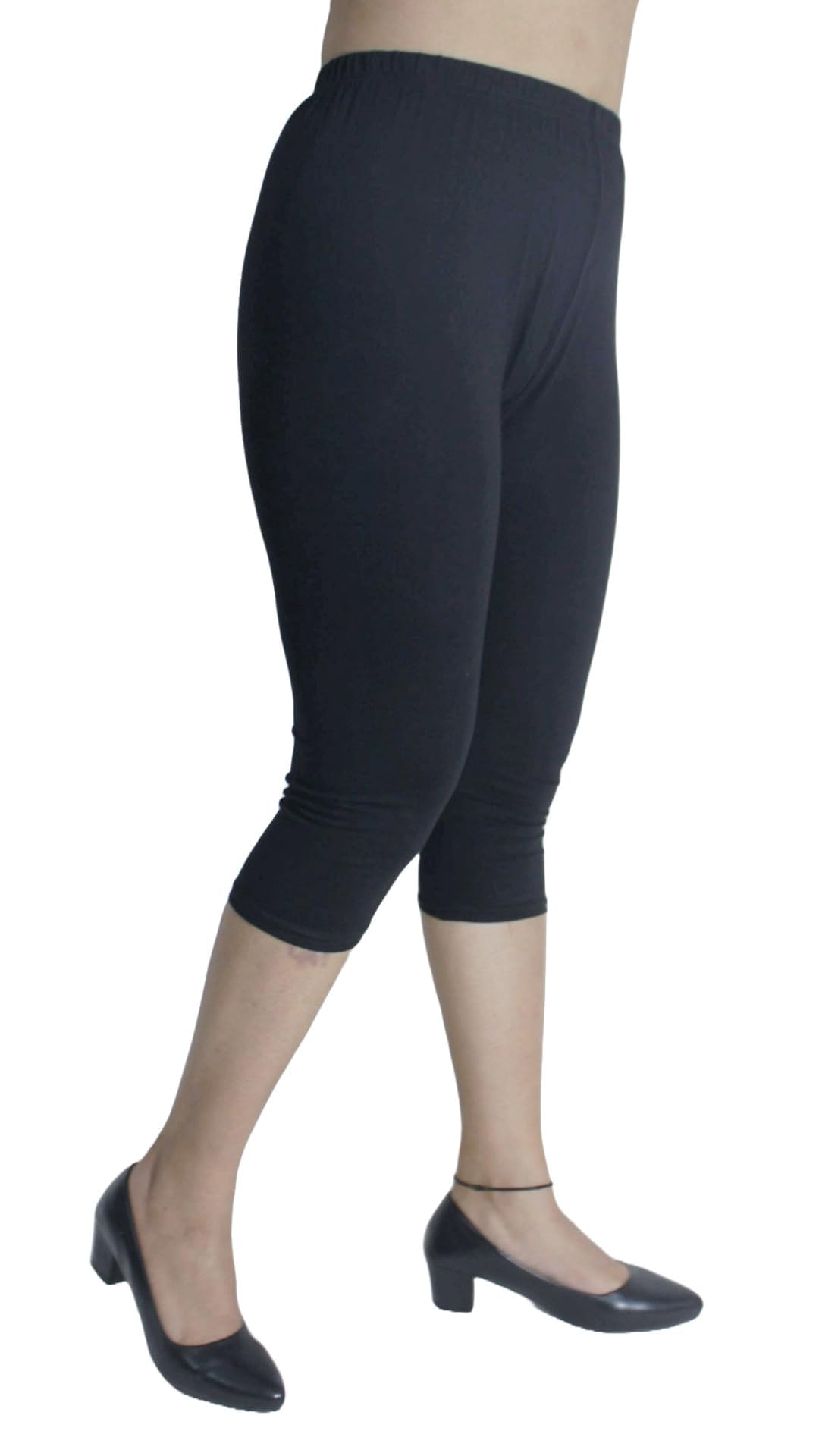 Women's Cotton Calf-Length-Capri Pants | Comfortable & Breathable Fabric | Perfect for Office, Casual | Black | 42-image-35