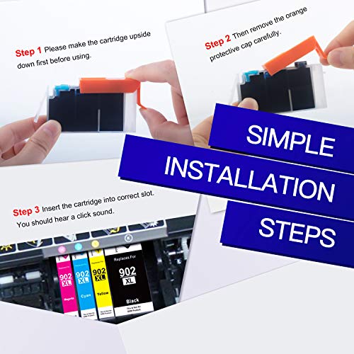 Gpc Image Compatible Ink Cartridge Replacement For Hp 902Xl 902 Ink Cartridges To Use With Officejet 6978 6968 6962 6958 6970 6950 6960 Printer Tray (Black, Cyan, Magenta, Yellow, 4 Pack) #TOP2