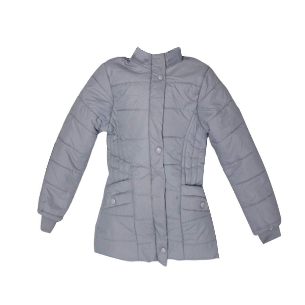 Malvina Kid's Girl's Winter Wears Full Sleeve Hooded Jacket (Grey,9-10 Years)