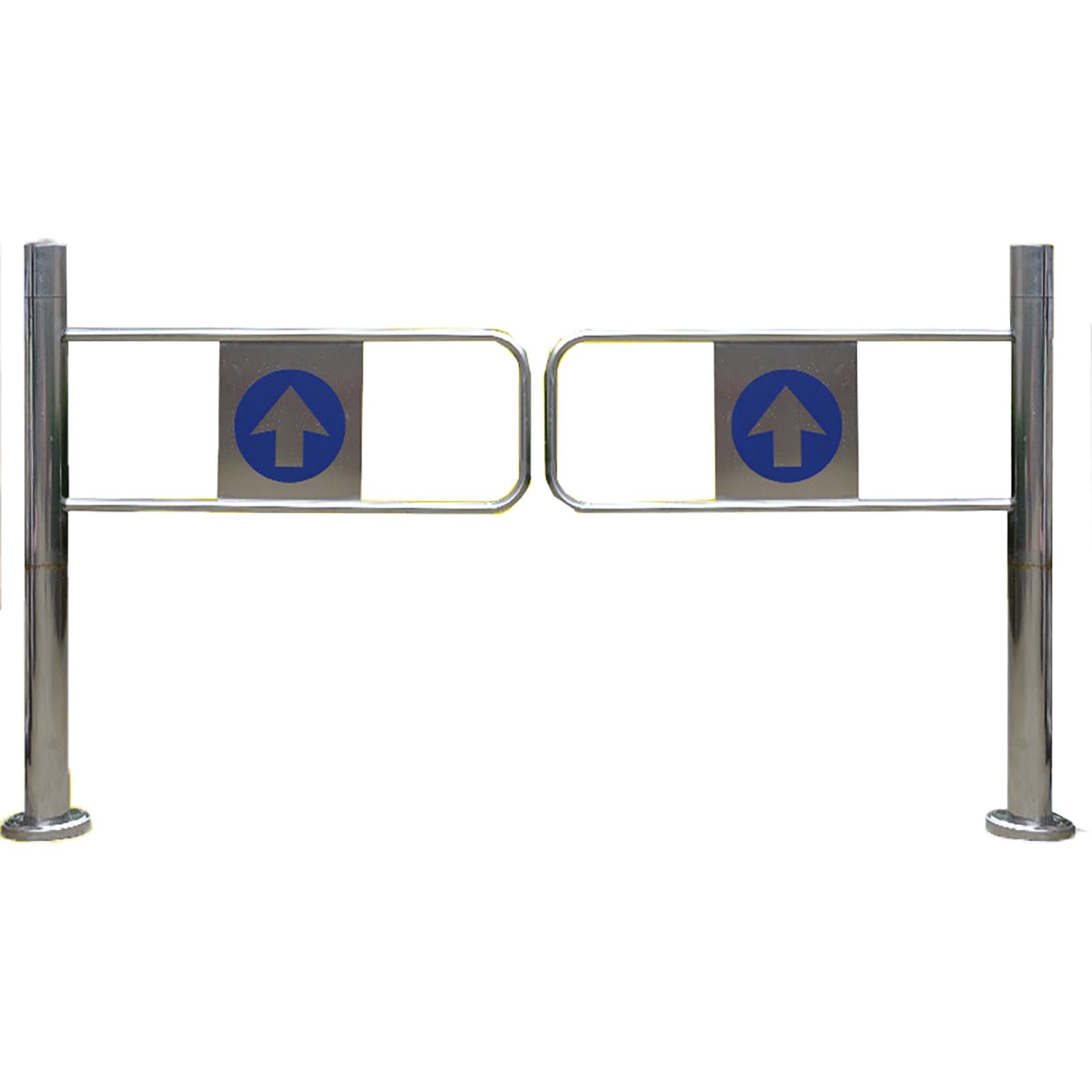 Automatic One-Way Security Swing Gate for Supermarkets &amp; Warehouses, Metal Pedestrian Access Door, Durable Barricade for Libraries &amp; Scenic Stores (Silver, 90x97 cm)