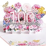 Oyydecor 100th Birthday Pop-Up Card for Women