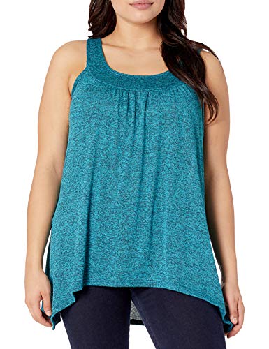 Image of Star Vixen Women's Plus-Size Sleeveless Hi-Low Swing Hem Sweater Knit Top