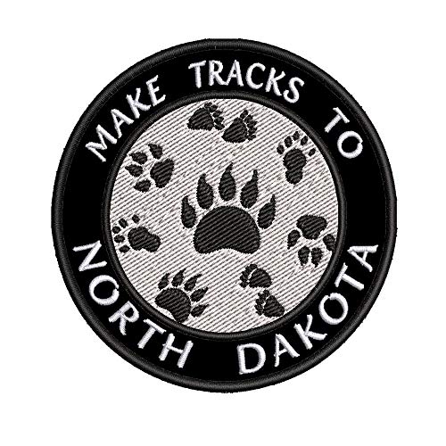 Make Tracks to North Dakota 3.5" Embroidery DIY Iron on/Sew-on