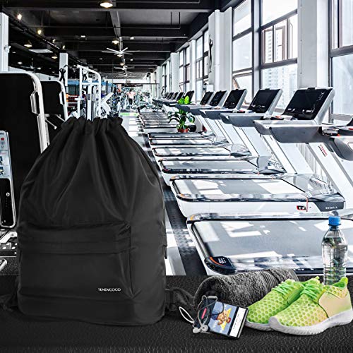 Mochila KesYOO com cordão de nylon resistente à água para ioga, academia, esportes