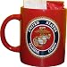 US Marine Corps Coffee Mug/Cup (red) with 12" x 18" United States Marines Double Sided Polyester Flag - Gift Boxed