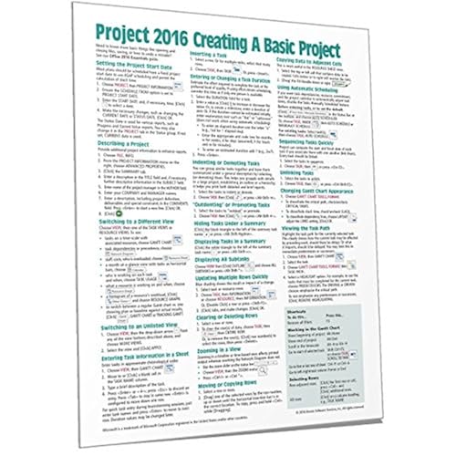 Snapklik.com : Microsoft Project 2016 Quick Reference Guide Creating A ...
