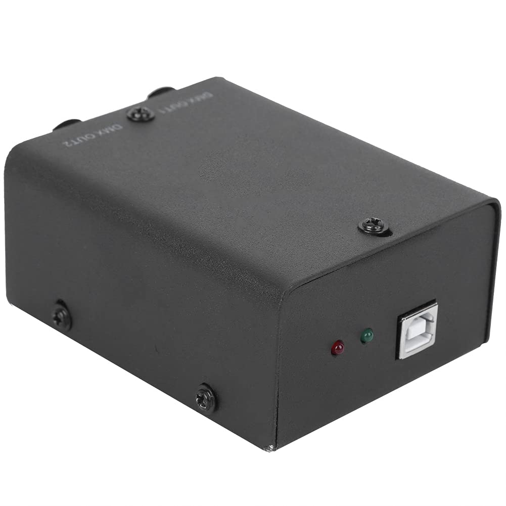 Controlador de Iluminación de Escenario, Controlador de Luces DMX de Aleación 512 Canales USB DMX512 con Aislamiento Fotoeléctrico, Efectos de Luz para Caminar Ajustables para Luz LED DMX DJ