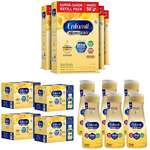 Enfamil Neuropro Baby Formula, 36.4 Oz Refill Box, 4 Count & Neuropro Ready-To-Use Baby Formula, 6 Count, 24 Bottles & Neuropro Ready-To-Use Baby Formula, 32 Fl Oz, Pack Of 6 #TOP17