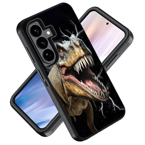 ZXHSBROK Case for Samsung Galaxy S26 Plus/ S25 Plus/ S24 Plus 6.7-inch, Military Grade Heavy Duty 3-Layer Shockproof Drop Protective Phone Cover - Dinosaur