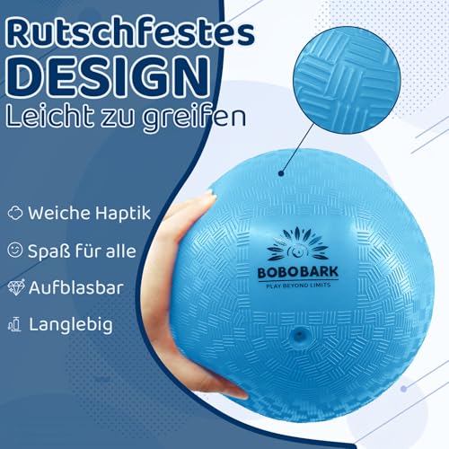 BOBOBARK Spielbälle Kinder – 12er Set Soft Gummibälle (8,5 Zoll) für Indoor & Outdoor | Playgroundball/Dodgeball/Vier-Felder-Ball | Schule, Turnhalle & Garten