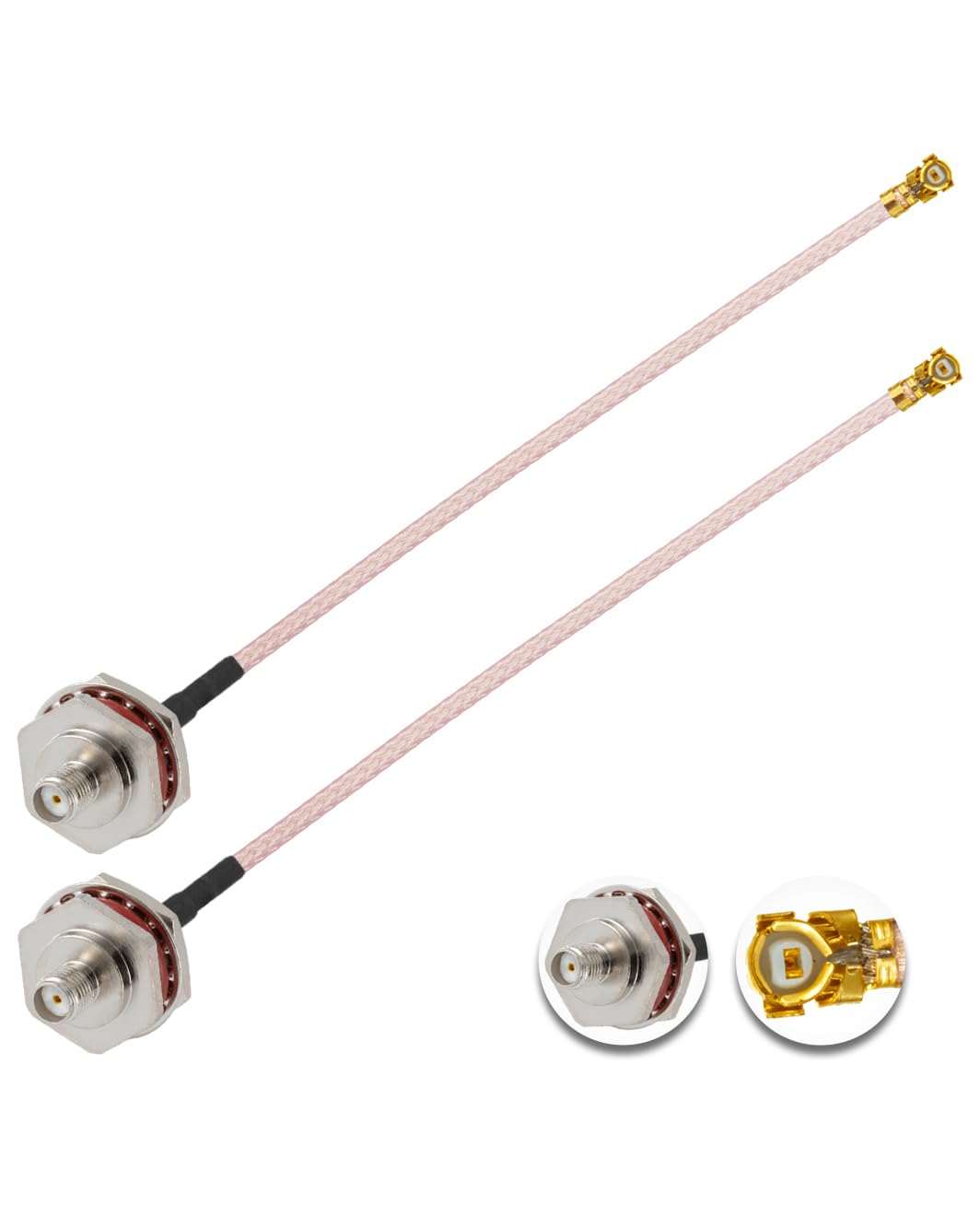 2PCS U.F.L1 to SMA Female Waterproof Box M16 Low Loss Coaxial Cable 20" /50CM U.F.L1 to SMA Female RG178 Coaxial Pigtail Cable for Wireless Routers Mini PCIE Network Cards PCI