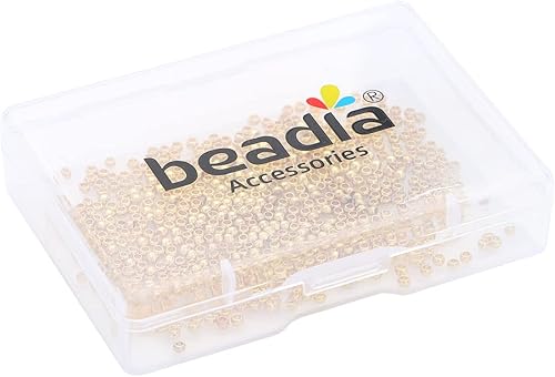 Miniatura 7 de Cuentas espaciadoras redondas chapadas en oro de 14 quilates, 0.079 in, 600 unidades para hacer joyas, no se deslustran