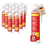 871 ALFA - Mastic Acrylique «Express» blanc, lot de 20, 310 ml, à durcissement particulièrement rapide - peut être peint au bout de 10 minutes