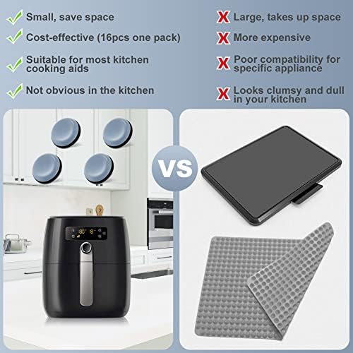 Appliance Sliders, 16PCS Air Fryer Accessories Easy Movers for Small Kitchen Appliances, Air Fryers, Bread Machine,Coffee Makers,Blenders,Grills,Mixers,Microwave