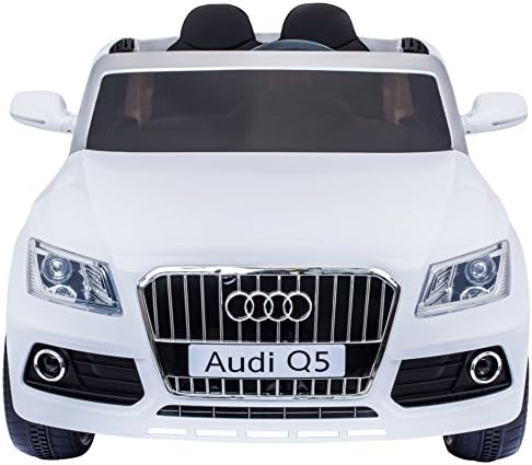 Audi Q5 Style Premium Ride On Electric Toy Car For Kids - Two Leather Seats - 12V Battery Powered - LED Lights - MP3 - RC Parental Remote Controller - Suitable For Boys & Girls - Real Paint - White