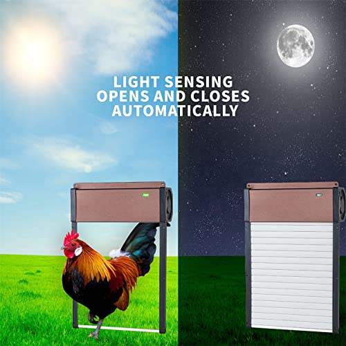 Automatischer Hühnerstall-Tür – Aluminium-Anti-Pinch-Automatischer Solar-Hühnertür, Lichtsensor, Automatischer… – Bild 4
