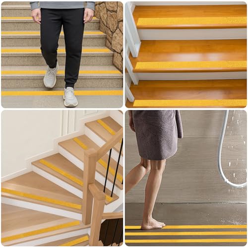 Image of Aluminum Anti-Slip Tape 2 inch x30FT Yellow Ultimate Bathroom & Step Safety for Elderly /Pets - Waterproof Non-Slip Grip for Poolside, Indoor Stairs, Slippery Floors