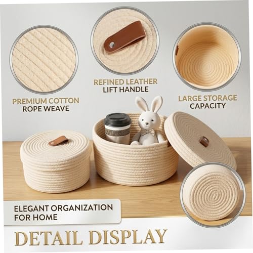 Panier en corde avec couvercle pour ranger les petits objets sans encombrement - 7