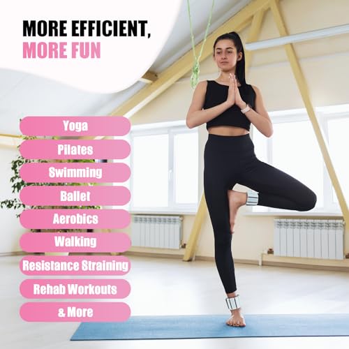 Image of Pilates Wrist Ankle Weights for Women, Wearable Strong Arm & Leg Weights Set of 2(1 lb /2.2 lbs Each), Adjustable Ankle Weights for Walking, Yoga, Dance, Barre, Gym