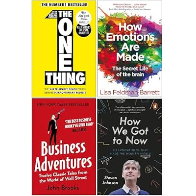 The One Thing, How Emotions are Made, Business Adventures, How We Got to Now 4 Books Collection Set