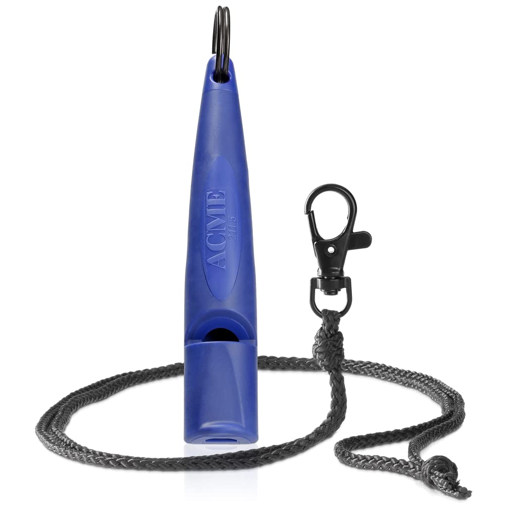 Acme Alpha - Silbato para perros Nº 210,5 con cinta para silbato de color negro mate | Verison mejorado | Ideal para la devolución de llamada | Gran alcance | Nuevo mango | estandarizado de frecuencia