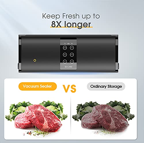 Vakuumiergerät, 70Kpa 4 in 1 Automatisches Doppelpumpen Vakuumierer mit 20 Profi Vakuumierbeutel und Vakuumschlauch… – Bild 3