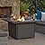 42'' Propane Fire Pit Table, 50,000 BTU Outdoor Gas Fire Table with Lid, Square Aluminum Fire Table with Wind Guard and Weather Cover, 2 in 1 Rattan Firepit Table for Outside Patio, Backyard, Gray