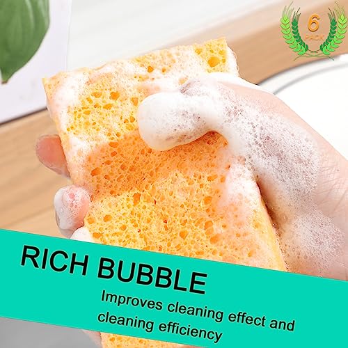 Image of 6-Count Extra Large Compressed Sponges Kitchen for Dishes, Sponges for Cleaning, Biodegradable Cellulose Compressed Sponges for Kitchen, Bathroom, Camper, Backpacker