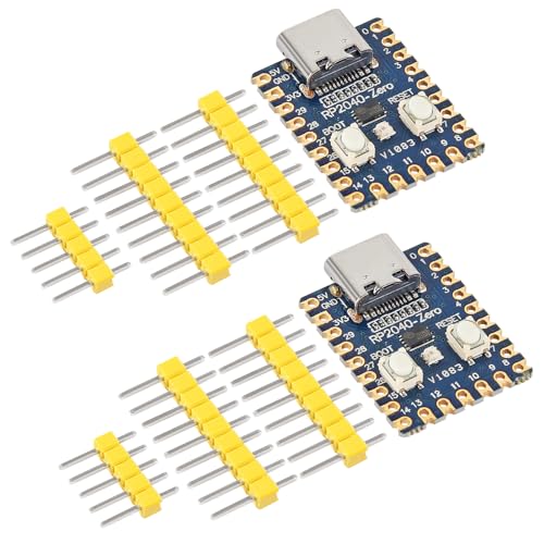 2Pcs RP2040- Zero Development Boards RP2040 Microcontroller Based Module PICO Equipped with Dual - core 2MB Flash 264KB Cortex M0+ Processor with Unsoldered Pins