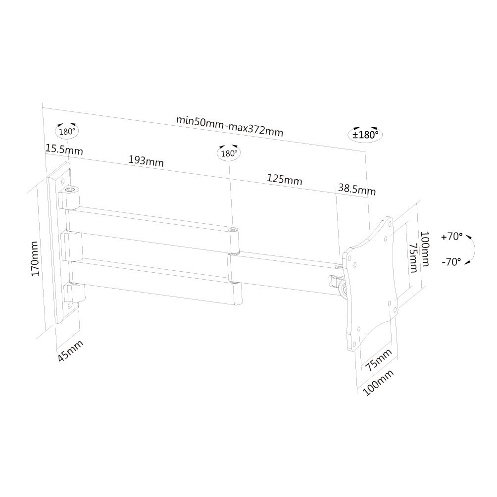 NewStar FPMA-W830BLACK Supporto da parete per monitor TV 12kg