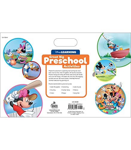 Disney Learning Great Big Preschool Activities--Large Math and Phonics Activity Book, Letters, Shapes, Patterns, and Number Sense Practice With Reward Stickers, Ages 3+ (128 pgs) - Image 2