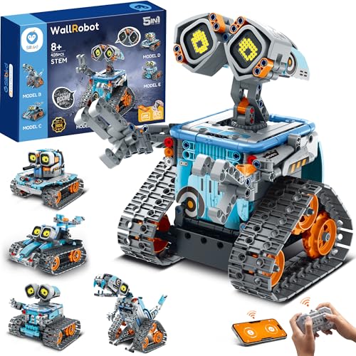 Sillbird 5-in-1-Technik Roboter Kinder für Jungen, Programmierbares Bauspielzeug mit App-Fernsteuerung, Kreative Mint Jungen und Mädchen ab 8+ Jahren