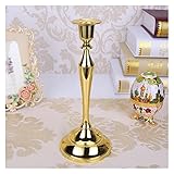 Materiale: Metallo YANGYY Portacandele argento/oro/bronzo/nero in metallo pilastro Portacandele Candelabro Stand Wedding Stand per Mariage Home Decor Candelabro Stand Home Decor Portacandele (colore : Oro singolo)